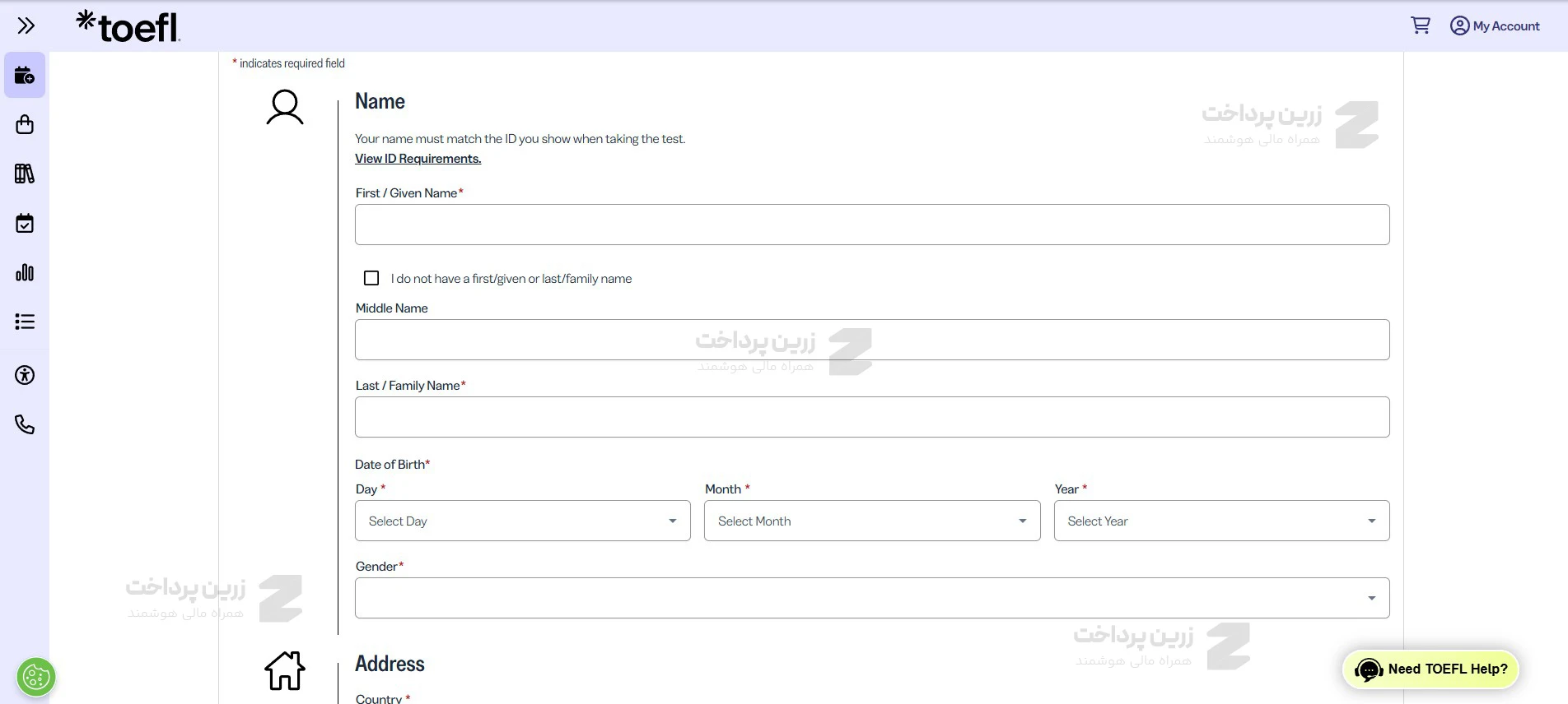 مرحله 9 ثبت نام آزمون تافل toefl