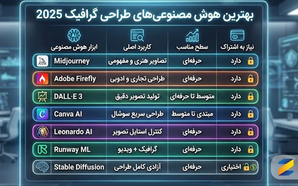 7 هوش مصنوعی برتر طراحی گرافیک در سال 2025؛ ابزارهای ضروری برای گرافیست‌های مدرن