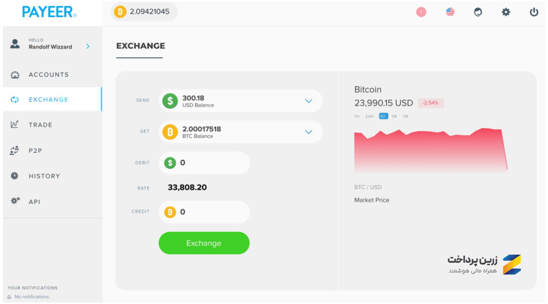 تبدیل ارز در پایر