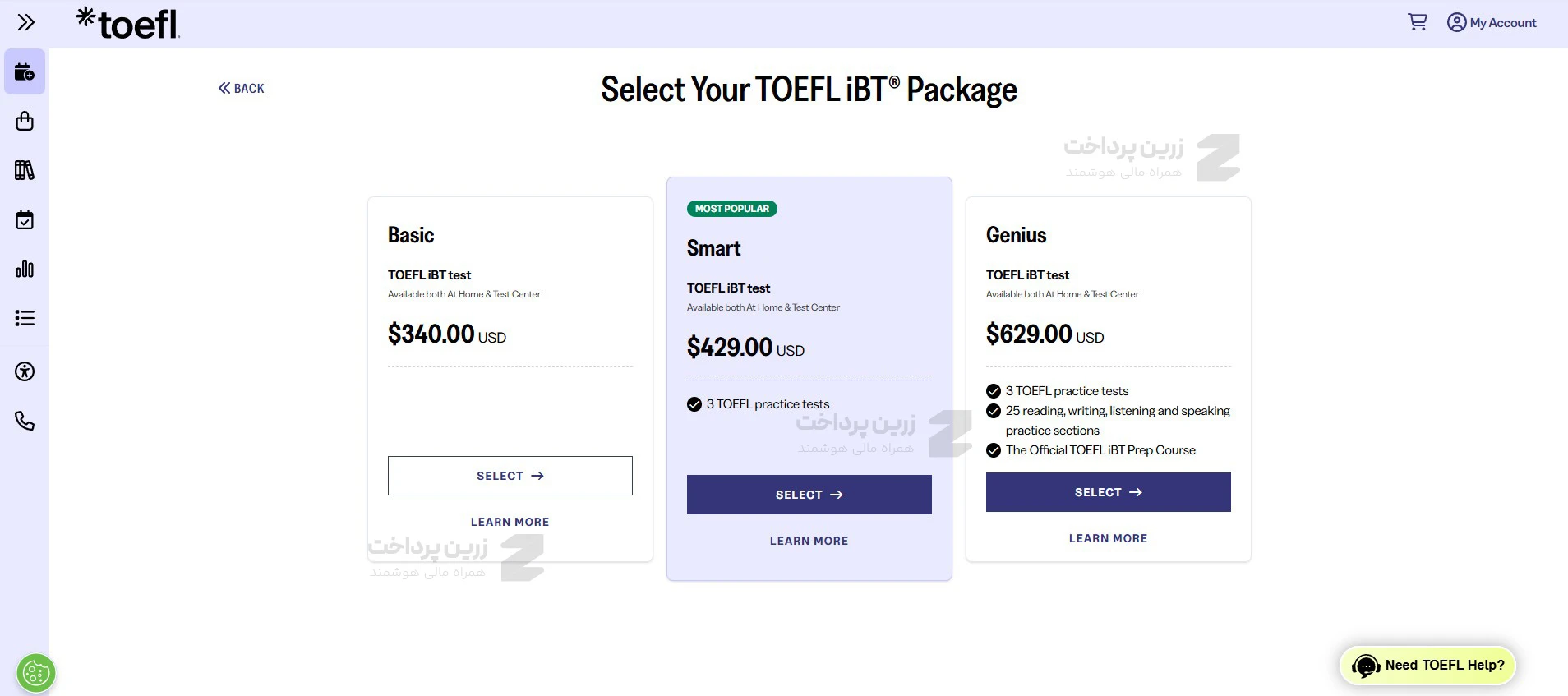 مرحله 10 ثبت نام آزمون تافل