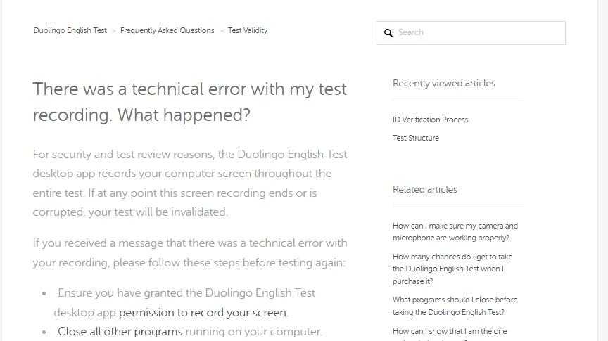 ارورهای رایج در پرداخت آزمون دولینگو